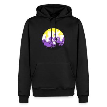 Non Binary Swirl - Männer Premium Bio Hoodie - Schwarz - Vorne - Nico (187cm)