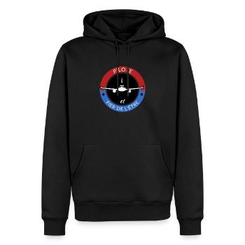 Cadeau pour Pilote d´avion et fier de l´être - Sweat à capuche Premium bio Homme - noir - Devant - Nico (187cm)