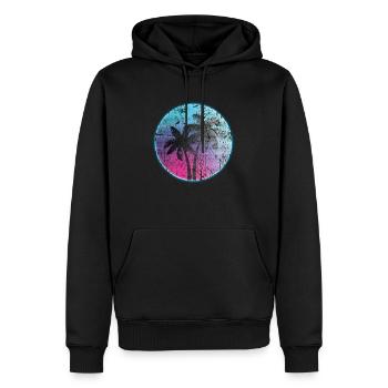 Synthwave Retro 80s - Men’s Premium Organic Hoodie - black - Front - Nico (187cm)