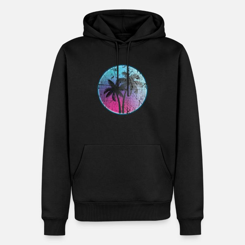 Synthwave Retro 80s - Sweat à capuche Premium bio Homme - noir