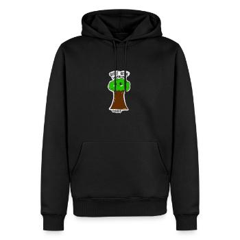 Bitte keine Werbung Baum/Umwelt freundlich - Männer Premium Bio Hoodie - Schwarz - Vorne - Nico (187cm)