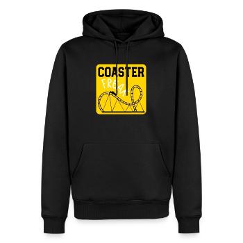 Achterbahn-Freak - Männer Premium Bio Hoodie - Schwarz - Vorne - Nico (187cm)