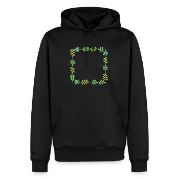 Cadre avec feuilles - Sweat à capuche Premium bio Homme - noir - Devant - Nico (187cm)