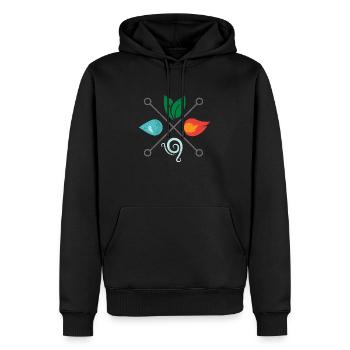 Symbol Vier Elemente Erde Luft Luft Feuer Wasser - Männer Premium Bio Hoodie - Schwarz - Vorne - Nico (187cm)