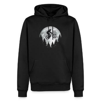 Mountainbiker Moon Cyclist Cyclist Cyclist - Men’s Premium Organic Hoodie - black - Front - Nico (187cm)