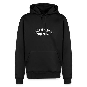 Wir sind Familie Bär Familie Partnerlook Geschenk - Männer Premium Bio Hoodie - Schwarz - Vorne - Nico (187cm)