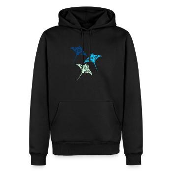 Maori Manta Stachelrochen Gruppe Tribal Tattoo - Männer Premium Bio Hoodie - Schwarz - Vorne - Nico (187cm)