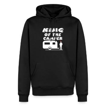 Campeurs - Sweat à capuche Premium bio Homme - noir - Devant - Nico (187cm)
