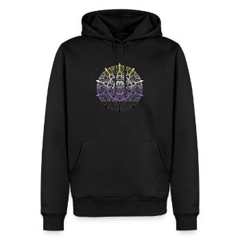 Non-binary pride flag mandala type - Men’s Premium Organic Hoodie - black - Front - Nico (187cm)