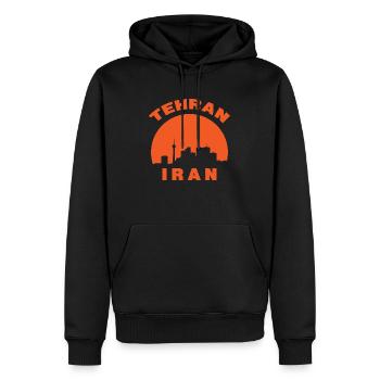 Tehran Iran Silhouette Gift - Men’s Premium Organic Hoodie - black - Front - Nico (187cm)