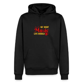 Without Music Life Would Be Flat Geschenkidee - Männer Premium Bio Hoodie - Schwarz - Vorne - Nico (187cm)
