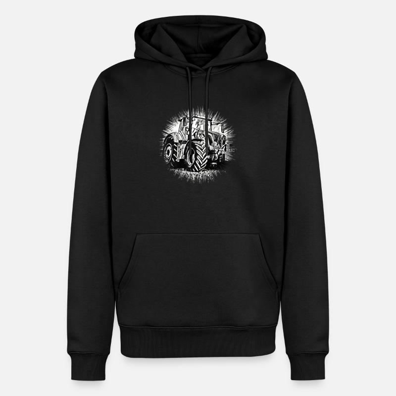 Tracteur - Sweat à capuche Premium bio Homme - noir
