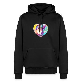 Hund - Männer Premium Bio Hoodie - Schwarz - Vorne - Nico (187cm)