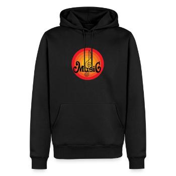 Retro-Musiknote - Männer Premium Bio Hoodie - Schwarz - Vorne - Nico (187cm)