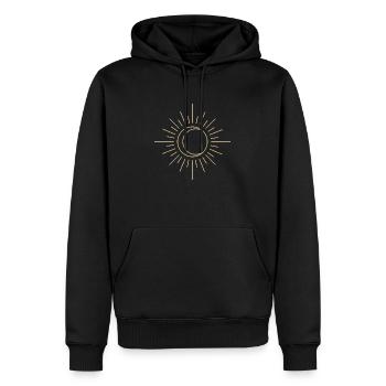 moon and sun - Sweat à capuche Premium bio Homme - noir - Devant - Nico (187cm)
