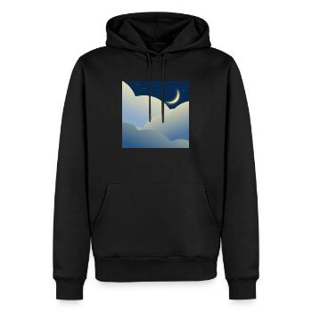 Ciel nocturne avec lune - Sweat à capuche Premium bio Homme - noir - Devant - Nico (187cm)