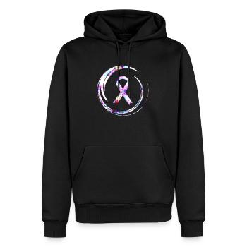 Brustkrebs - Männer Premium Bio Hoodie - Schwarz - Vorne - Nico (187cm)