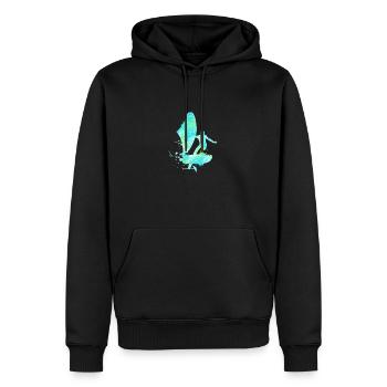 Double Exposure Wing Foiling Hydrofoiling Geschenk - Männer Premium Bio Hoodie - Schwarz - Vorne - Nico (187cm)