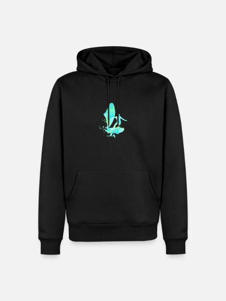 Dubbele blootstelling vleugel foiling draagvleugel geschenk - Mannen Premium Bio hoodie - zwart