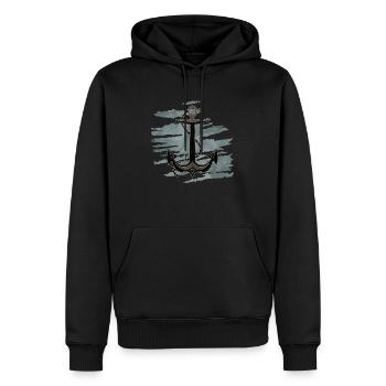 Ancre - Sweat à capuche Premium bio Homme - noir - Devant - Nico (187cm)