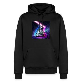 Super cat - Sweat à capuche Premium bio Homme - noir - Devant - Nico (187cm)