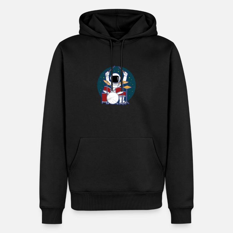 Astronaut Drummer Space Lover Geschenkidee - Männer Premium Bio Hoodie - Schwarz