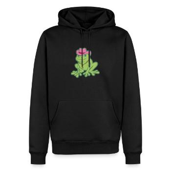 Animaux mignons Cowboy Frog Drôle d’idée cadeau - Sweat à capuche Premium bio Homme - noir - Devant - Nico (187cm)