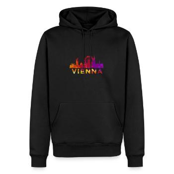 Skyline Vienna Impression Autriche Cadeau Souvenir - Sweat à capuche Premium bio Homme - noir - Devant - Nico (187cm)