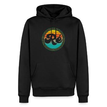 Ré - Sweat à capuche Premium bio Homme - noir - Devant - Nico (187cm)