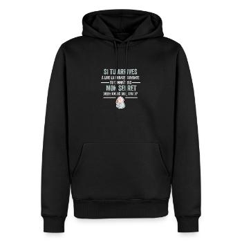 Je Vais Être Grand Frère - Sweat à capuche Premium bio Homme - noir - Devant - Nico (187cm)