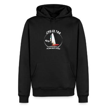 Je peux pas, j'ai planche à voile - Sweat à capuche Premium bio Homme - noir - Devant - Nico (187cm)