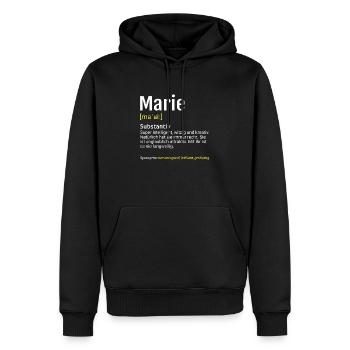 Marie Name Definition - Männer Premium Bio Hoodie - Schwarz - Vorne - Nico (187cm)