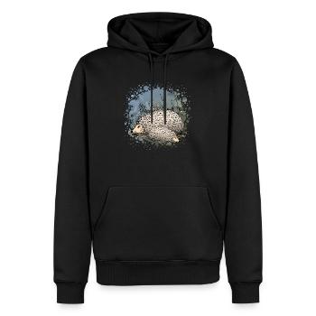 Hérissons - Sweat à capuche Premium bio Homme - noir - Devant - Nico (187cm)