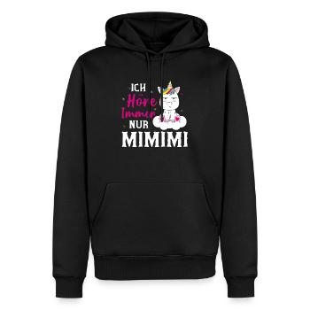 Ich Höre Immer Nur MiMiMi - Männer Premium Bio Hoodie - Schwarz - Vorne - Nico (187cm)