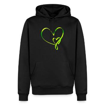 Chemise d’amour coeur Noël Saint-Valentin - Sweat à capuche Premium bio Homme - noir - Devant - Nico (187cm)