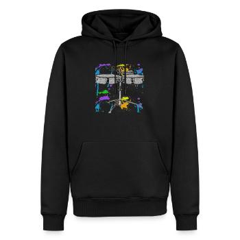 Timbal Color Splash Percussion Instrument - Sweat à capuche Premium bio Homme - noir - Devant - Nico (187cm)