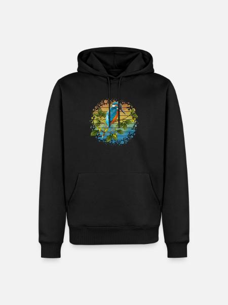 Bunter Vogel - Männer Premium Bio Hoodie - Schwarz