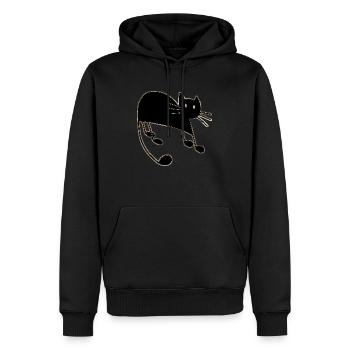 Chat - Sweat à capuche Premium bio Homme - noir - Devant - Nico (187cm)