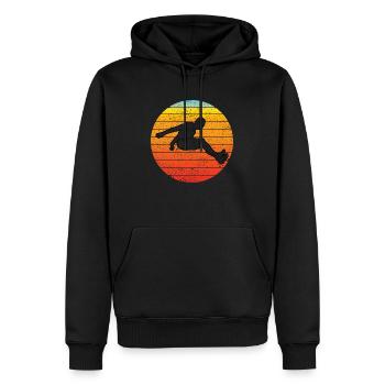 Saut en longueur Triple saut En longueur Instructeur de sports - Sweat à capuche Premium bio Homme - noir - Devant - Nico (187cm)