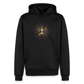 Arbre de Vie Mystique Yoga Medi - Sweat à capuche Premium bio Homme - noir - Devant - Nico (187cm)