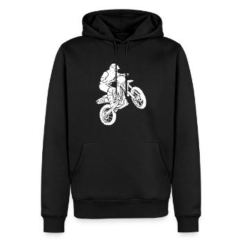 Motocross Enduro - Sweat à capuche Premium bio Homme - noir - Devant - Nico (187cm)