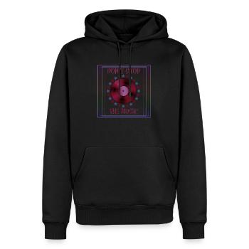 dont stop the music tons violet bordeau - Sweat à capuche Premium bio Homme - noir - Devant - Nico (187cm)