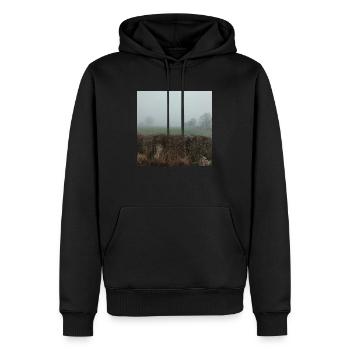 Fog - Men’s Premium Organic Hoodie - black - Front - Nico (187cm)