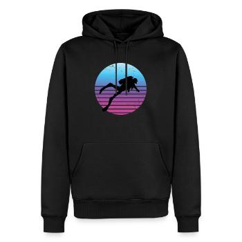 Tauchen Herren Damen Scuba Dive Retro Taucher - Männer Premium Bio Hoodie - Schwarz - Vorne - Nico (187cm)