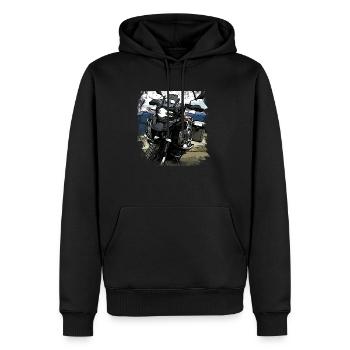 Poster Motorrad GS - Männer Premium Bio Hoodie - Schwarz - Vorne - Nico (187cm)
