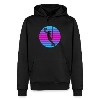 Basketball Basketball Retro Basketball Amateurs de Basketball - Sweat à capuche Premium bio Homme - noir - Devant - Nico (187cm)