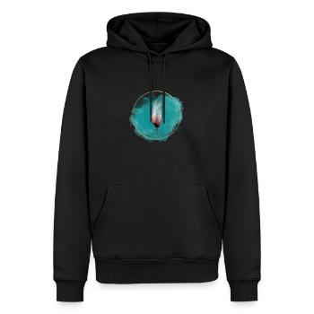 Feather Single - Männer Premium Bio Hoodie - Schwarz - Vorne - Nico (187cm)
