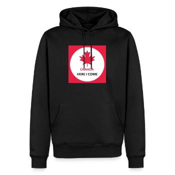 Kanada Here I Come - Männer Premium Bio Hoodie - Schwarz - Vorne - Nico (187cm)