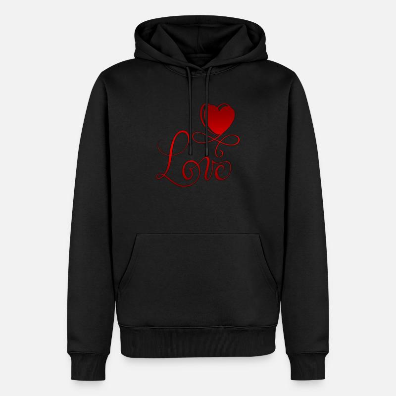 Saint-Valentin Saint-Valentin - Sweat à capuche Premium bio Homme - noir
