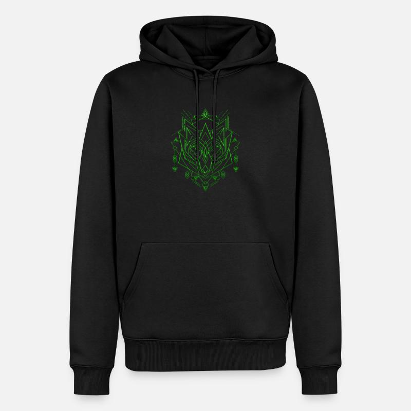 Géométrie du loup - Sweat à capuche Premium bio Homme - noir